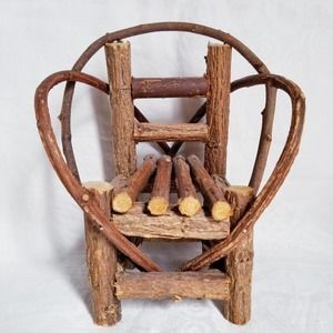 Handmade Heart & Arch Miniature Wooden Chair Decor